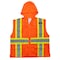 2W International Hi-Vis Hooded Safety Vest M Class 2 H Back, , Zipper 6 Pockets, 1 Mic Tab HM7038C-2 - alternate 1